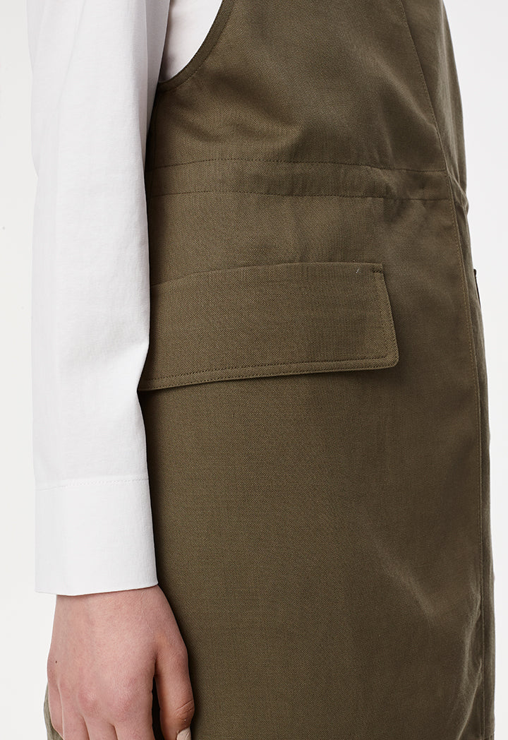 Long Basic Pocketed Gilet