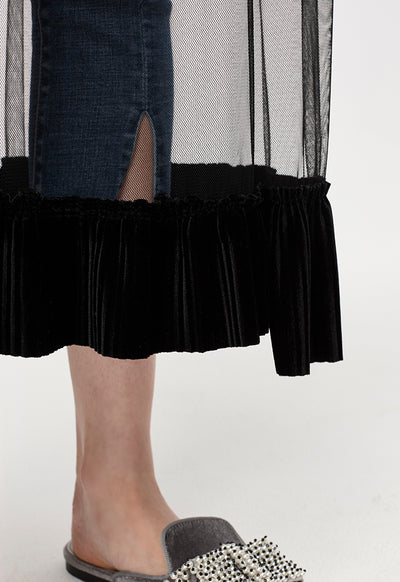 Jeans With Net Overlay