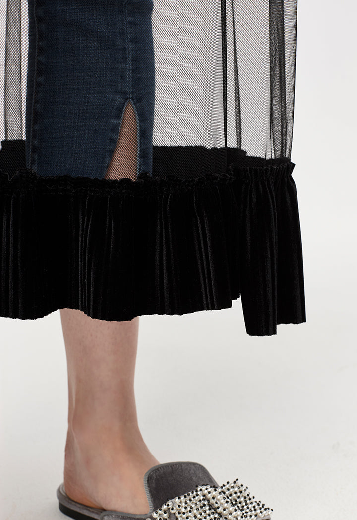 Jeans With Net Overlay