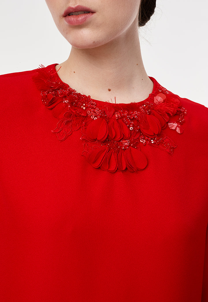 Embellished Neck Blouse