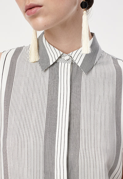 Collared Sleeveless Shirt