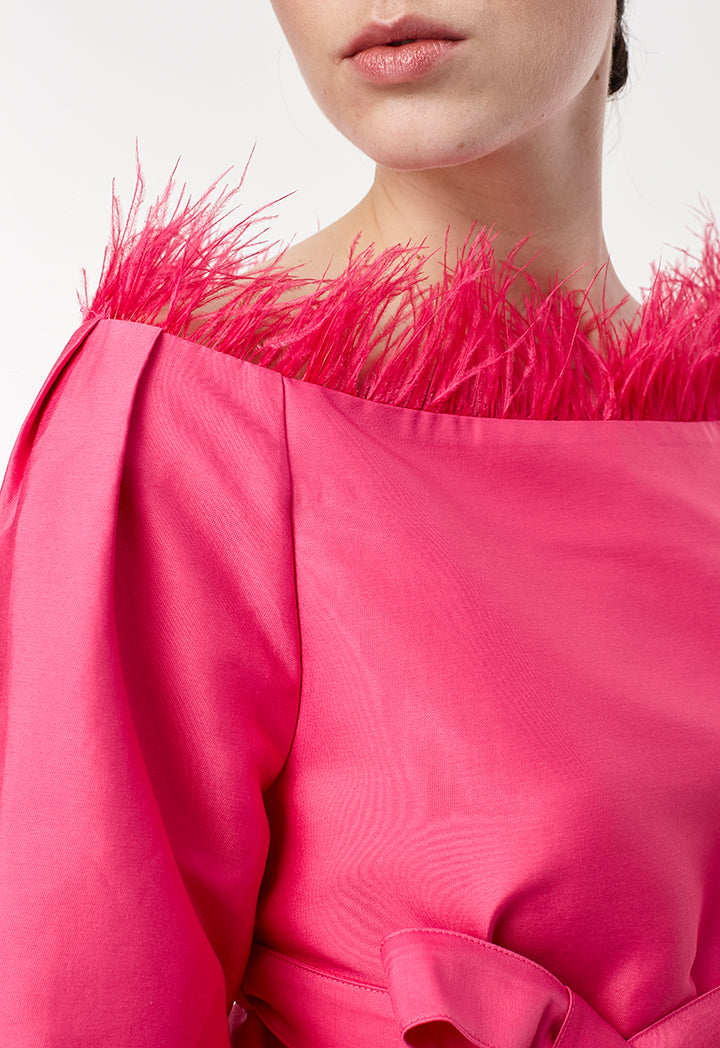 Feather Trim Blouse