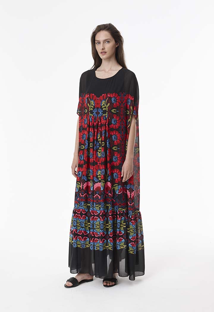 Printed Pocho Dress