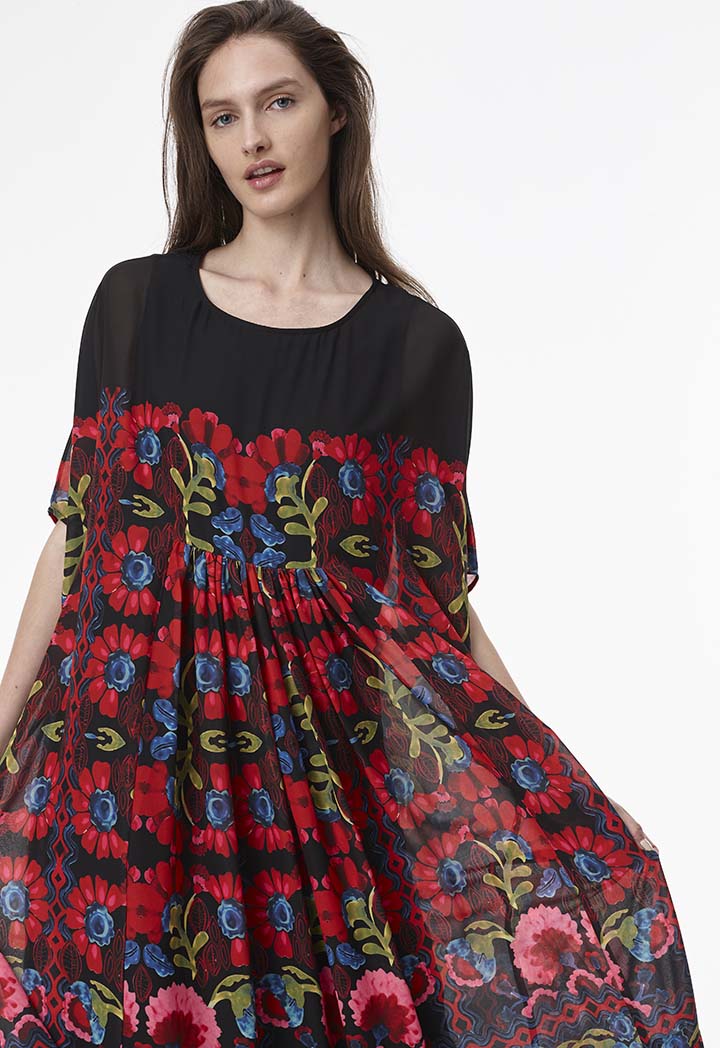 Printed Pocho Dress