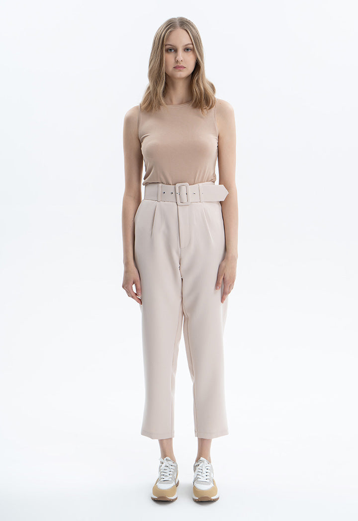 Solid Trouser with Belt