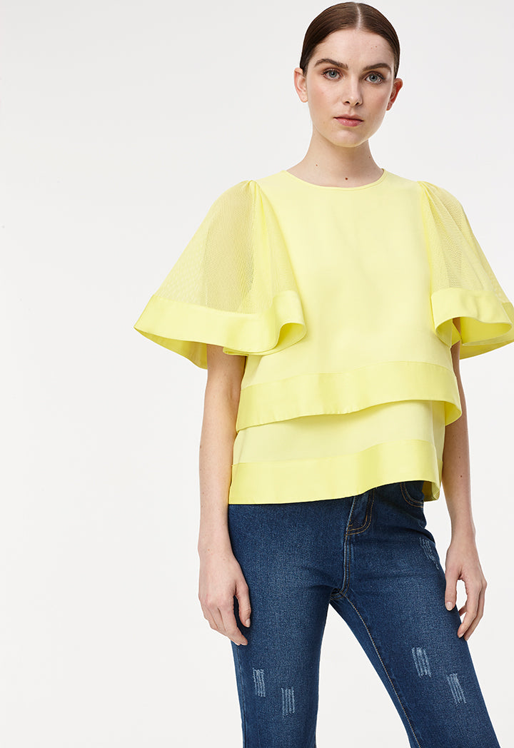 Net Sleeved Blouse