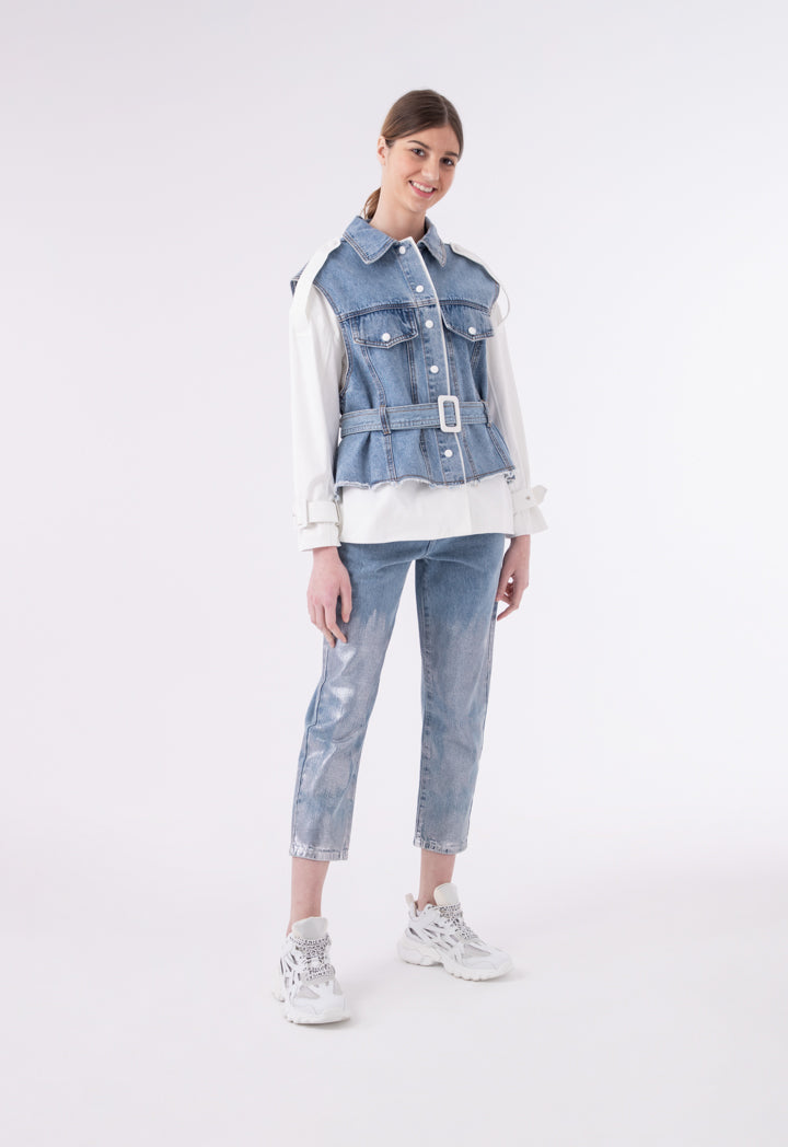 Metallic Paint Sprayed Denim
