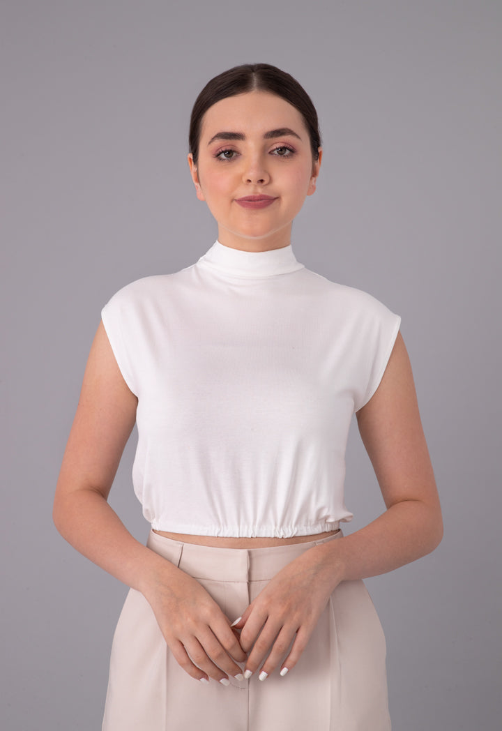 Sleeveless Solid Crop Top(Free Size)