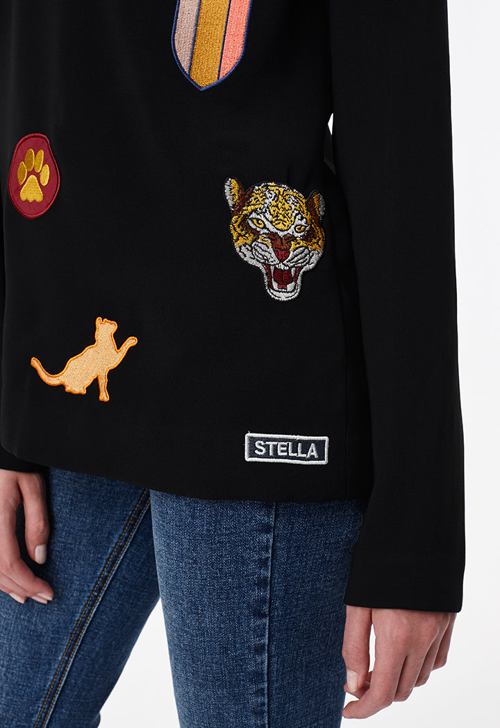 Embroidered Patch Blouse - Fresqa