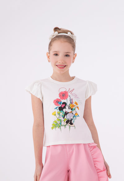 Mickey Mouse Fashion Puff Sleeves T-Shirt