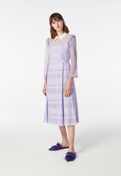 Schiffli Collar Dress - Fresqa