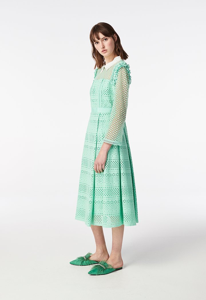 Schiffli Collar Dress - Fresqa