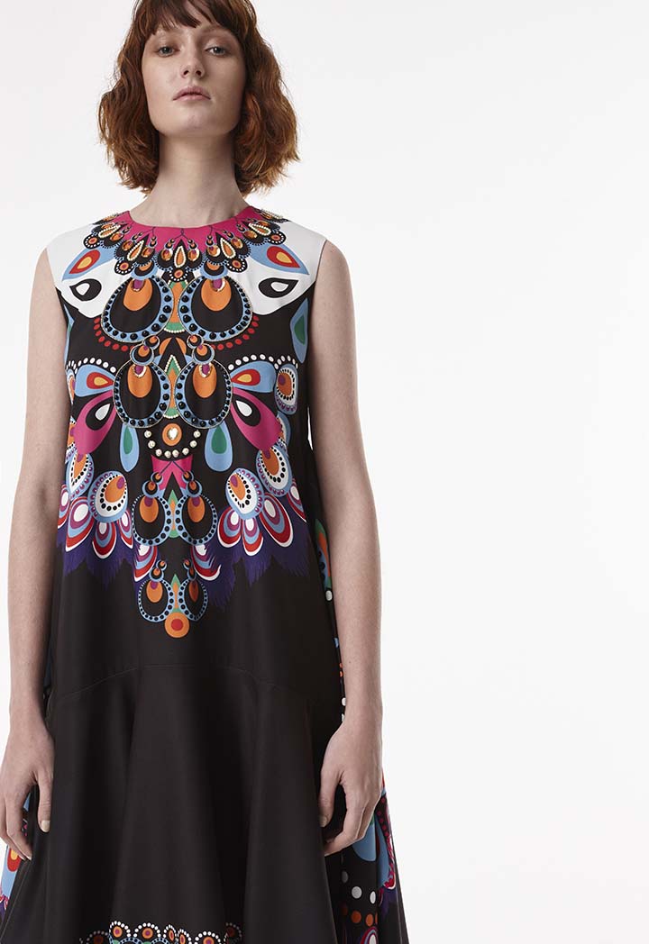 Printed Beaded Wrap Dress - Fresqa