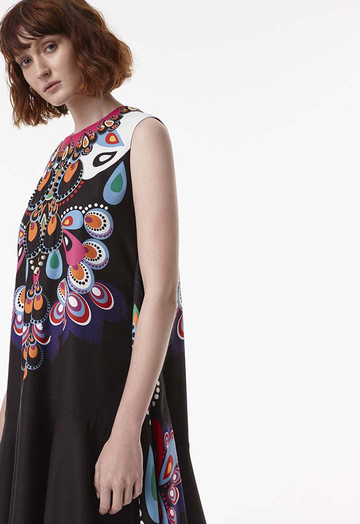 Printed Beaded Wrap Dress - Fresqa