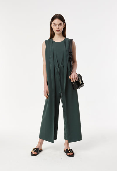 Sleeveless Overlay Jumpsuit