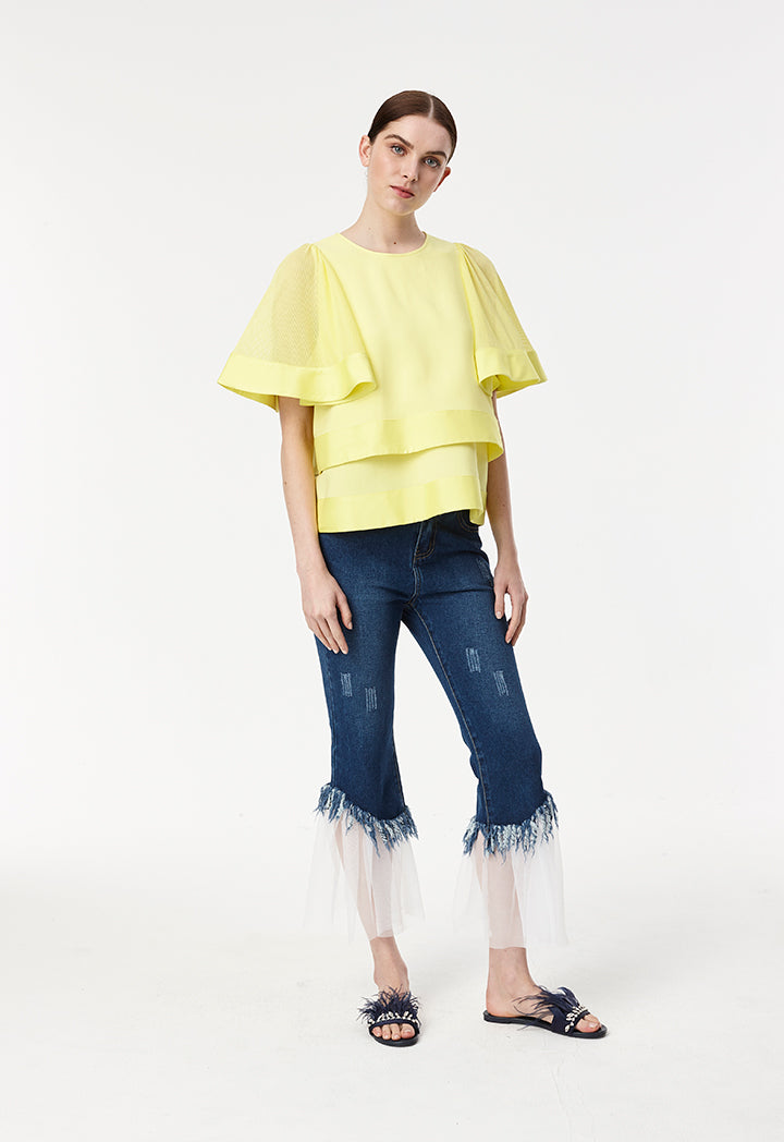Net Sleeved Blouse