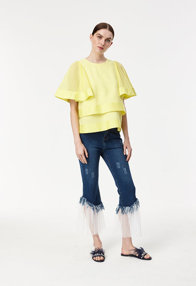 Net Sleeved Blouse