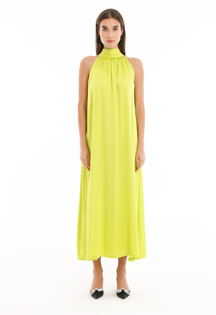 Halter Top Solid Maxi Dress