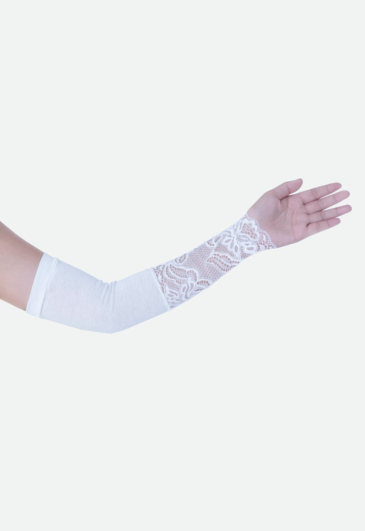 Jersey With Lace Arm Sleeves