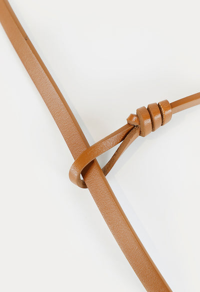Thin Synthetic Leather Knot Style Belt