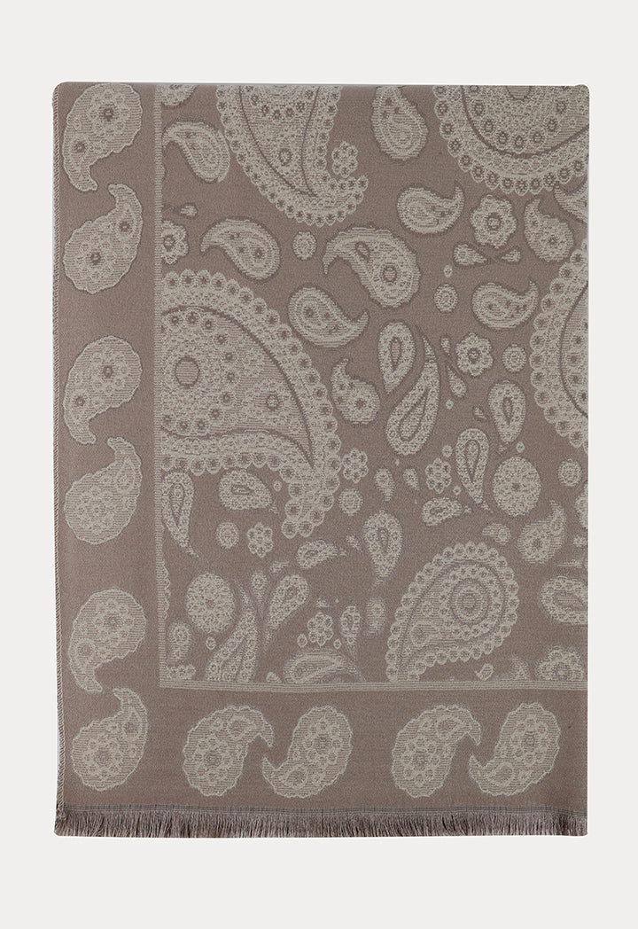 All Over Printed Frayed Edges Winter Pashmina