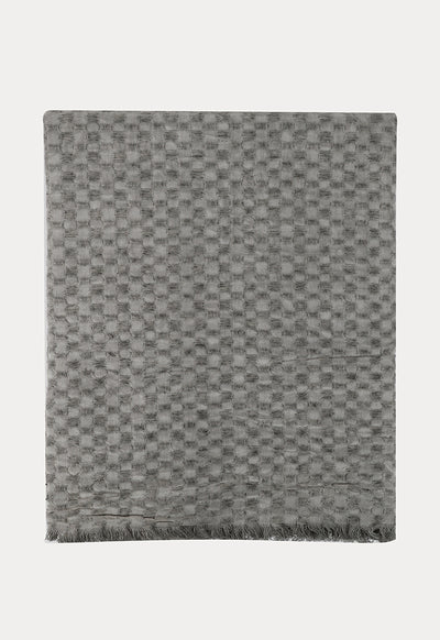 Textured Winter Scarf With Frayed Edges