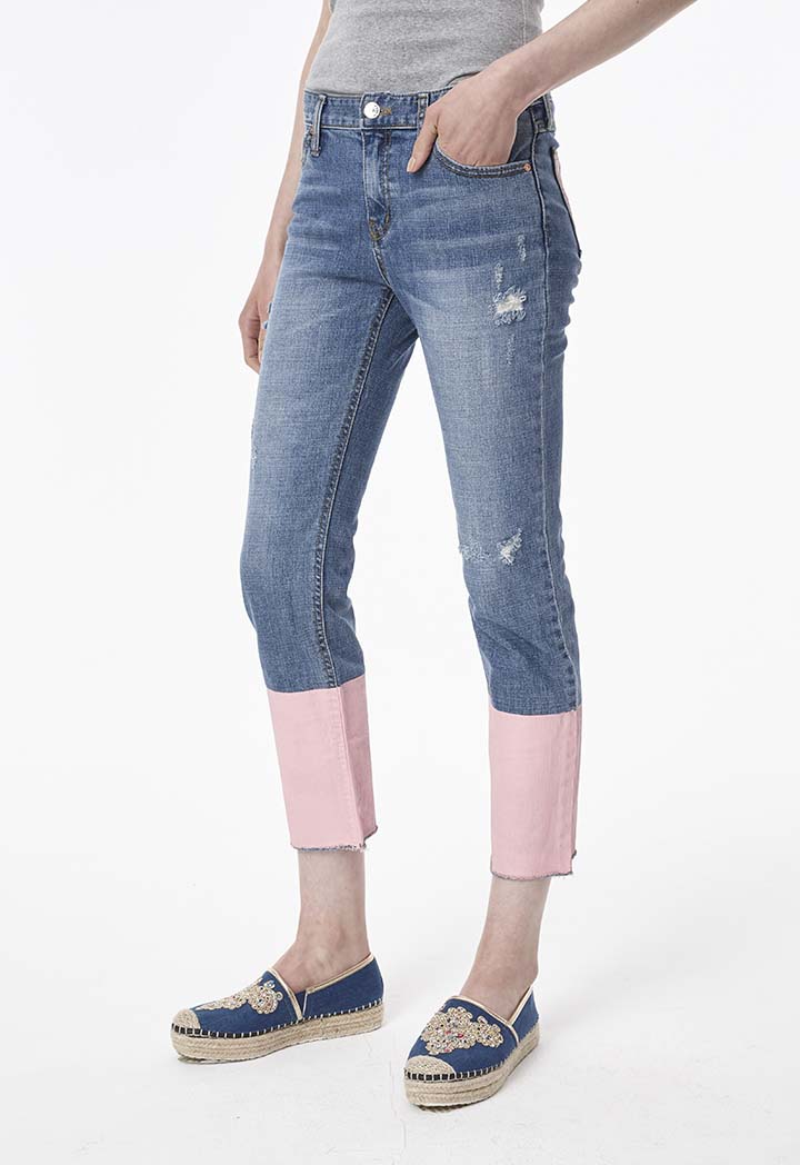 Pink Print Denim