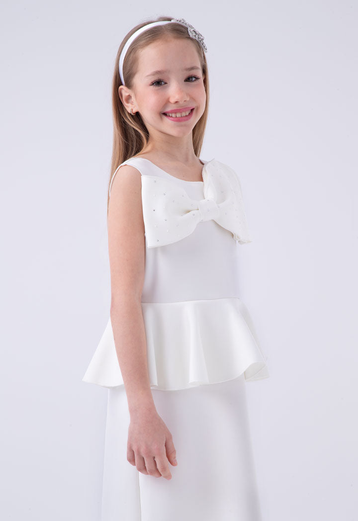 Uneven Bow Sleeveless Dress