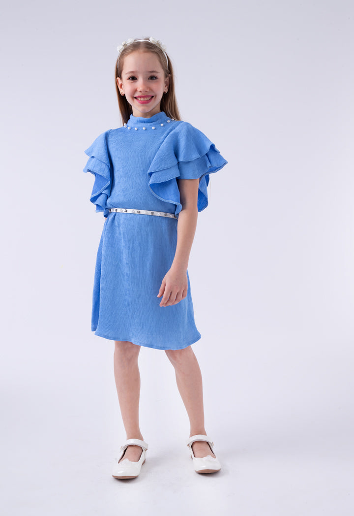 Pearl Stud Ruffle Dress