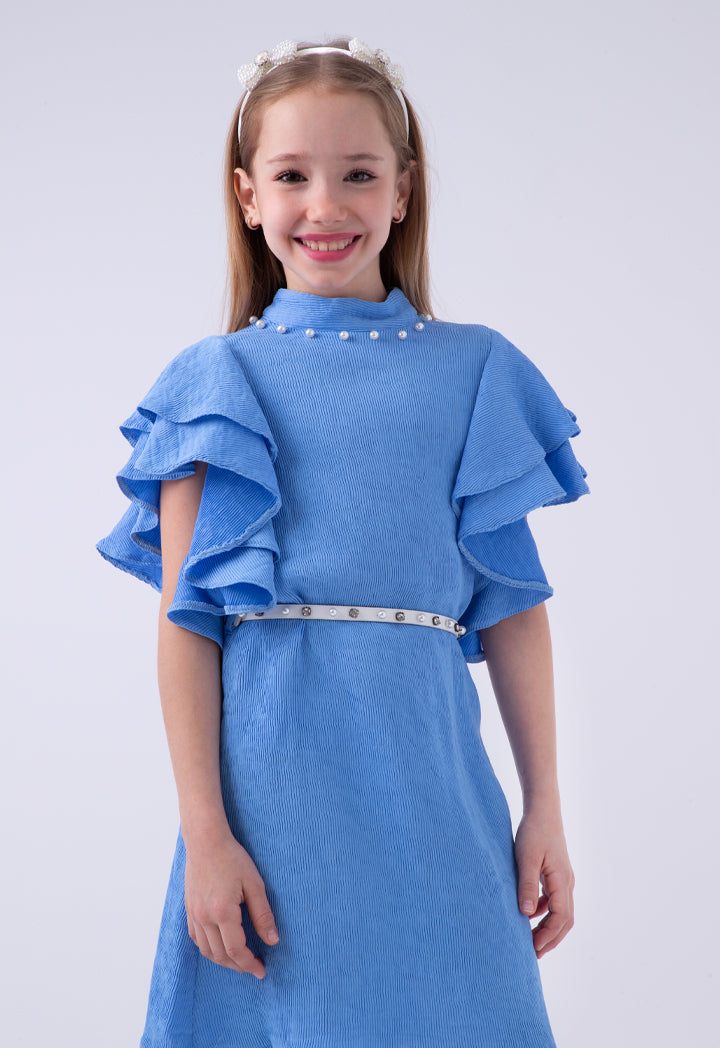 Pearl Stud Ruffle Dress
