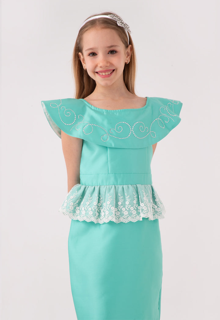 Peplum Embroidered Dress