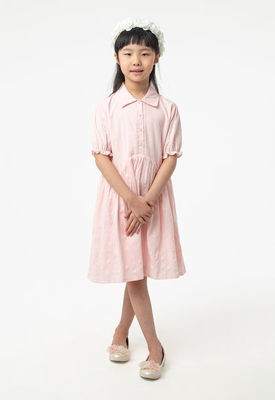 Solid Collared Drop Waist Casual Dress