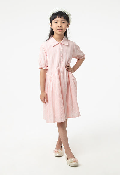 Solid Collared Drop Waist Casual Dress