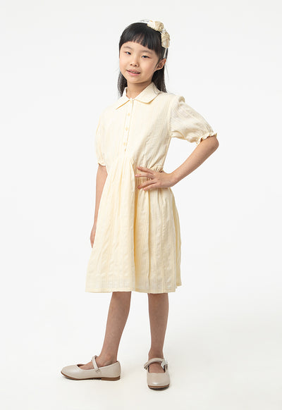 Solid Collared Drop Waist Casual Dress