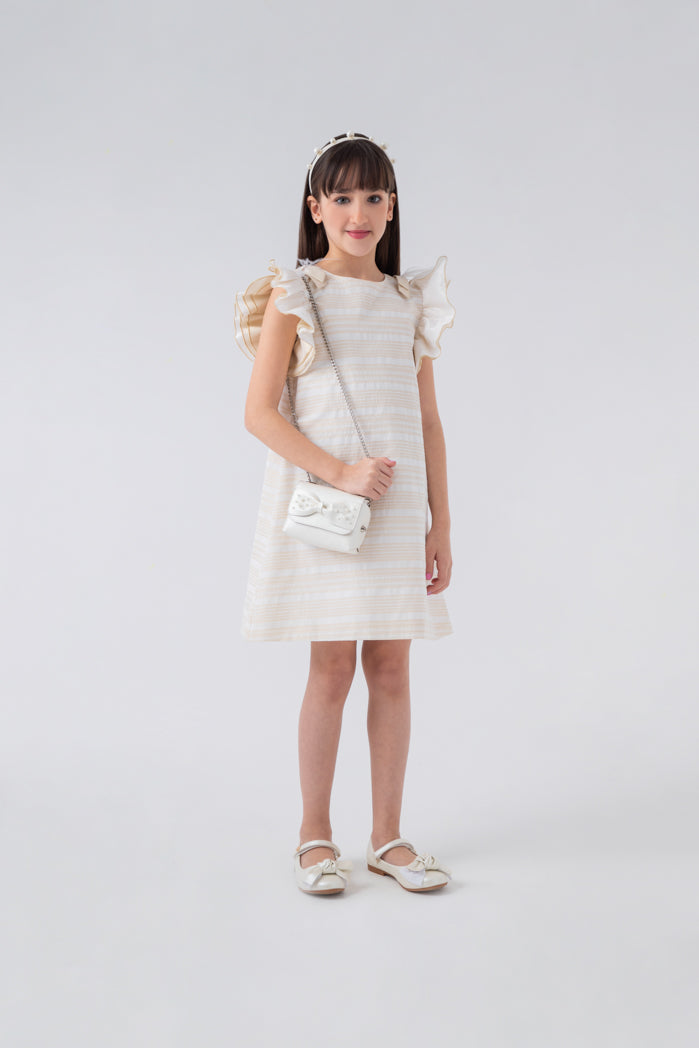 A-Line Cute Dress With Armhole Ruffle