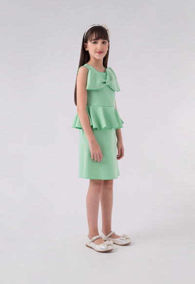 Uneven Bow Sleeveless Dress