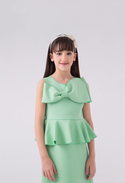 Uneven Bow Sleeveless Dress