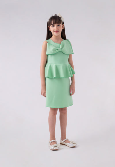 Uneven Bow Sleeveless Dress