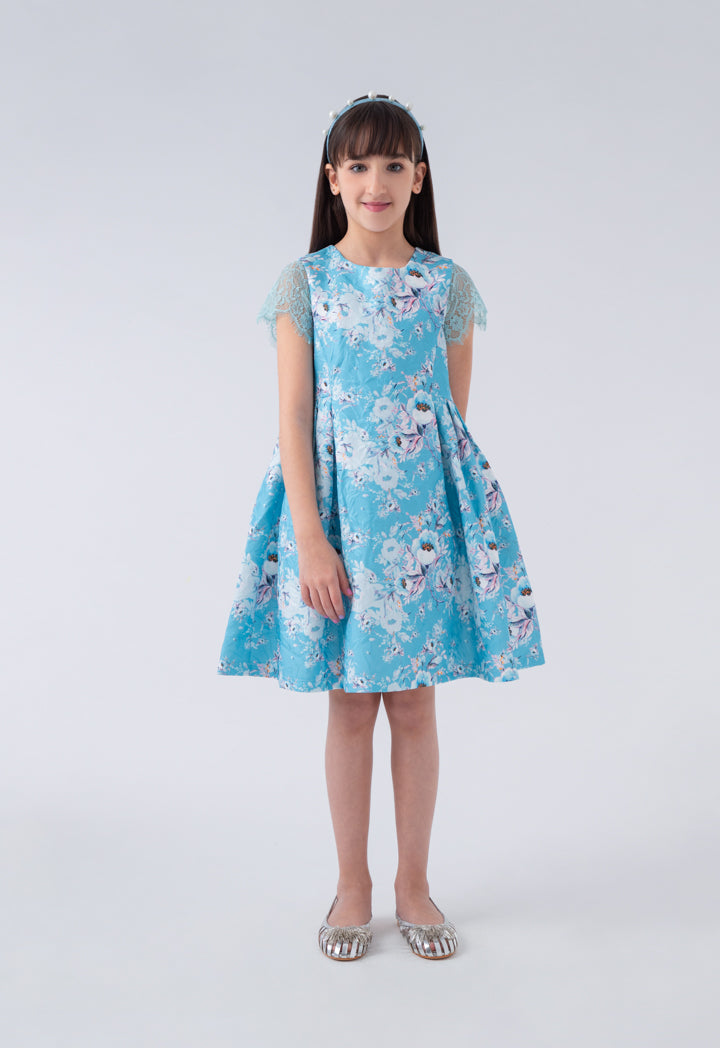 Floral Lace Sleeve Dress