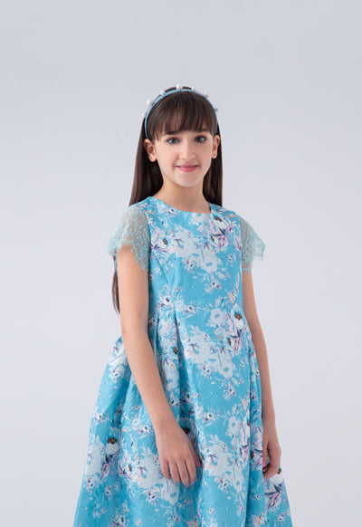 Floral Lace Sleeve Dress