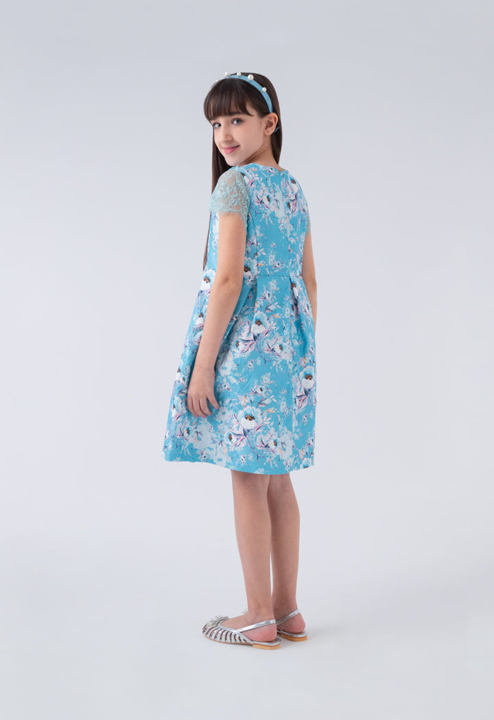 Floral Lace Sleeve Dress
