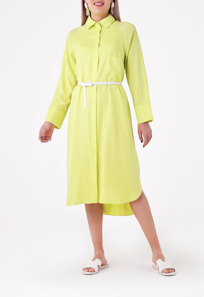 Rayon High-Low Shirt Dress