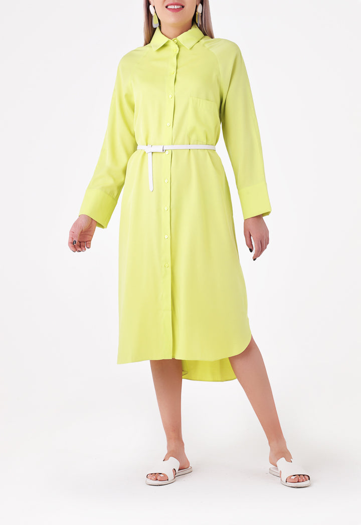 Rayon High-Low Shirt Dress
