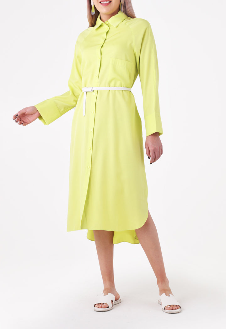 Rayon High-Low Shirt Dress