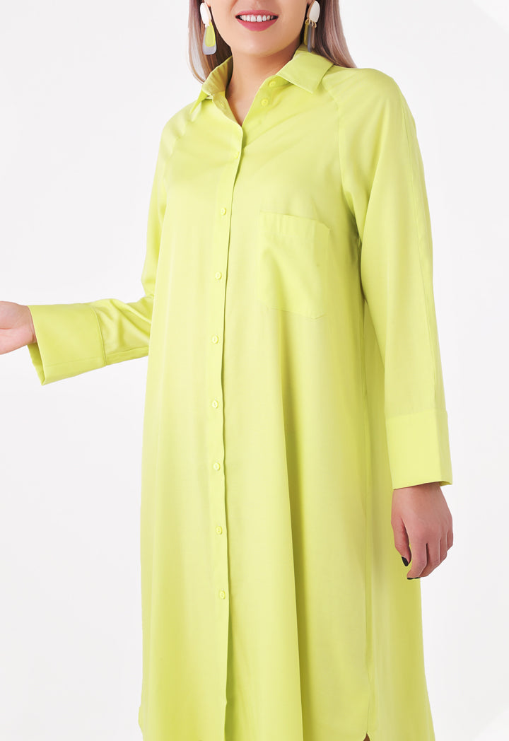 Rayon High-Low Shirt Dress