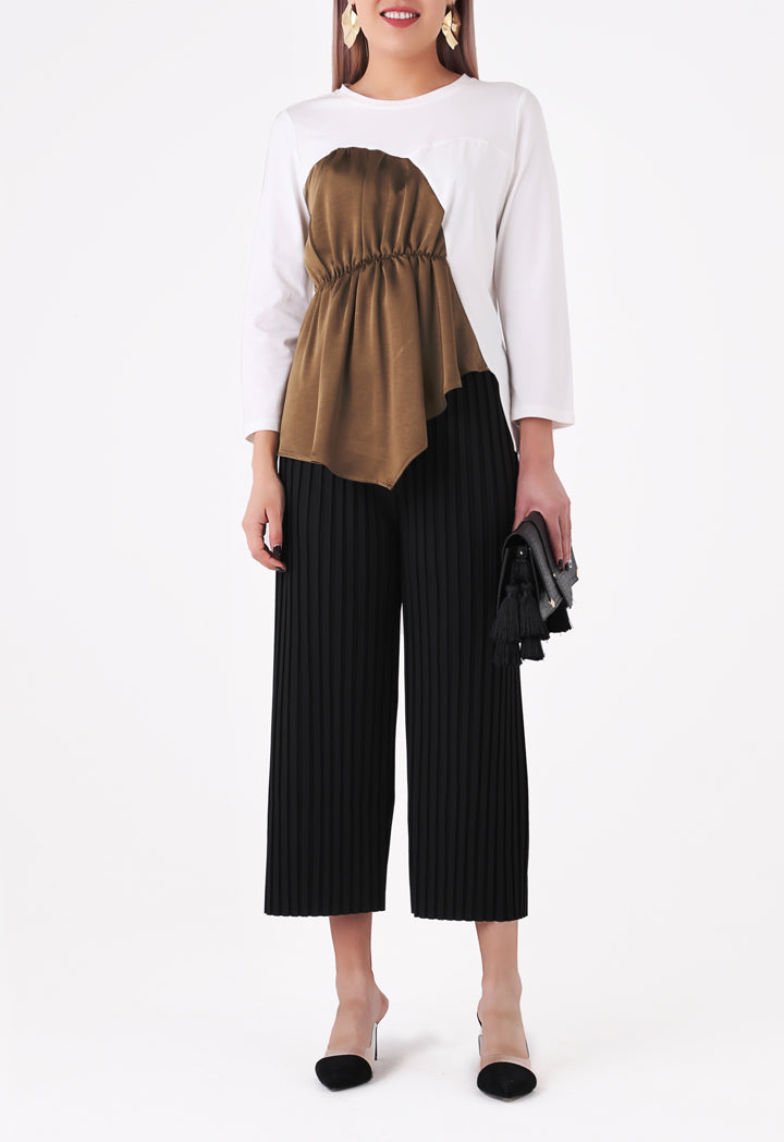 Pleated Straight Leg Trouser