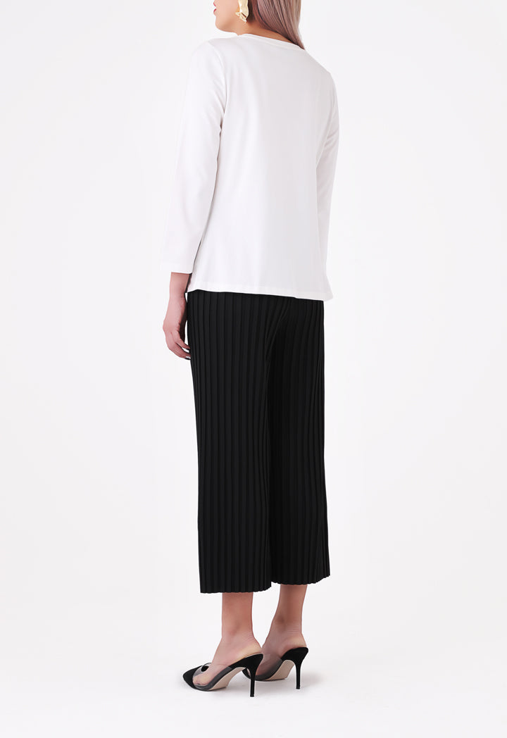 Pleated Straight Leg Trouser