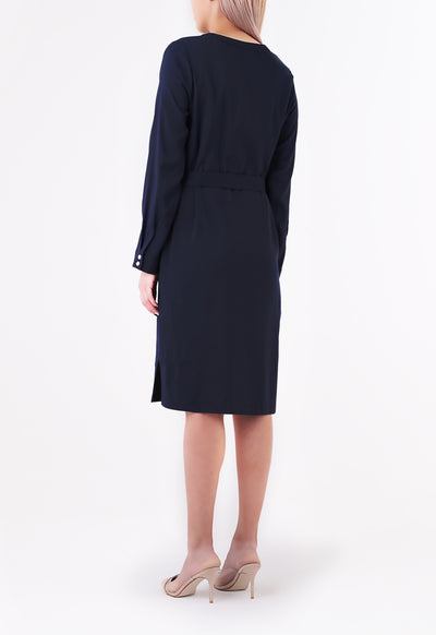 Mandarin Collar Shirt Dress