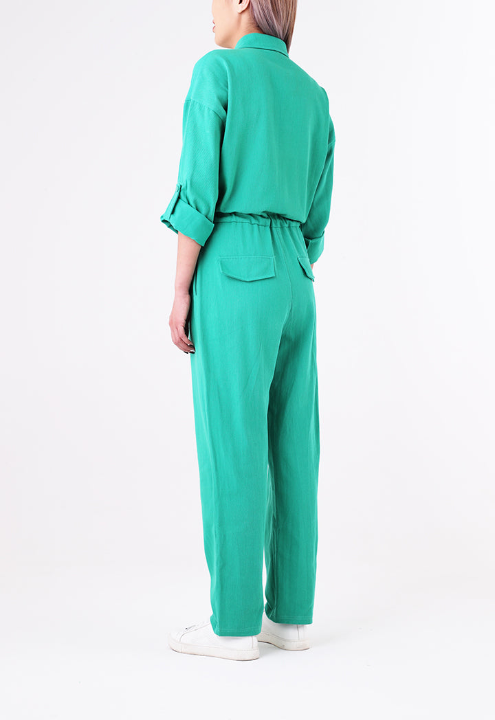 Drawstring Waist Shirt Jumpsuit