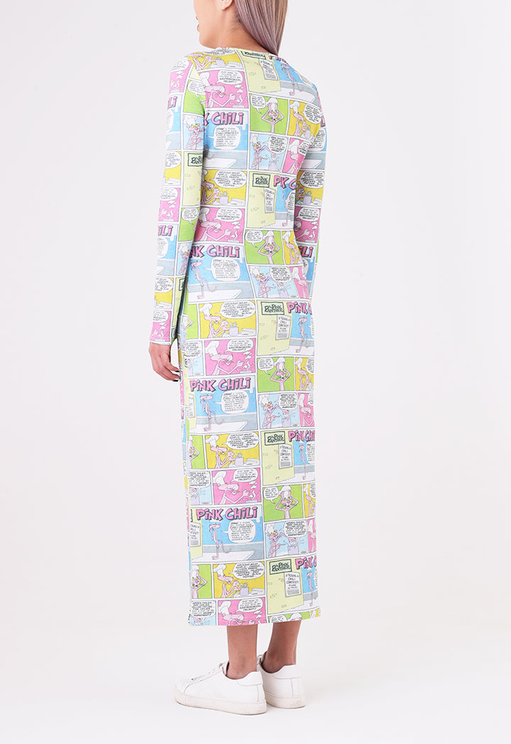 Pink Panther Comics Printed Dress